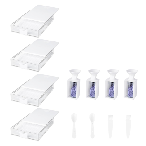 12er-Packung Trabricks stapelbare Diamant-Kunsttabletts mit Deckel, A