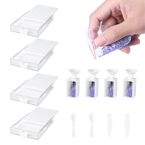 12er-Packung Trabricks stapelbare Diamant-Kunsttabletts mit Deckel, A 1