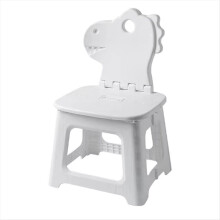 Taburete plegable con forma de dinosaurio para niños con respaldo