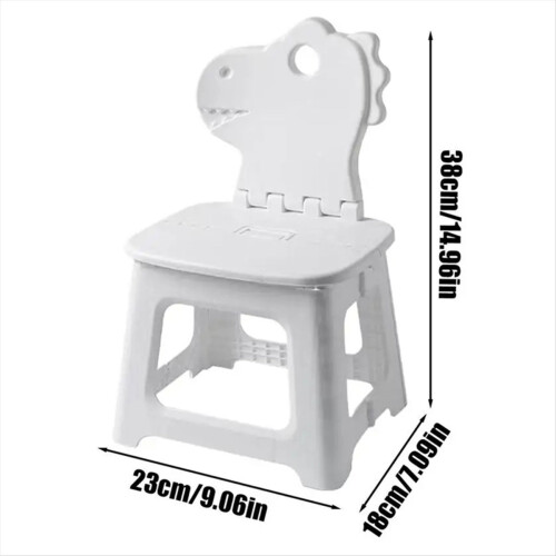 Step Stool for Kids Dinosaur Foldable Step Stool with Back Support 2