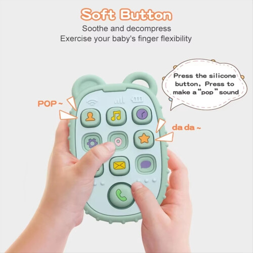 Bear Shaped Silicone Teether Toy for Toddlers - , A 2