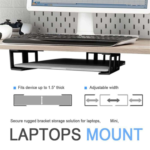 Under Desk Laptop Mount Sturdy Under Table Notebook Organizer Support 2