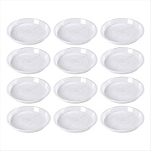Confezione da 30 vaschette raccogli gocce per vasi Plant Suacer da 14 cm, trasparenti