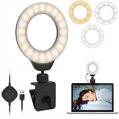 Ρυθμιζόμενο φωτιστικό Vedio LED Selfie Light με κλιπ σε φορητό υπολογιστή 1