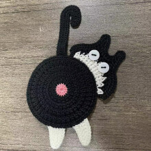 Porta-copos de bunda de gato, porta-copos engraçados e antiderrapantes, presentes tecidos à mão