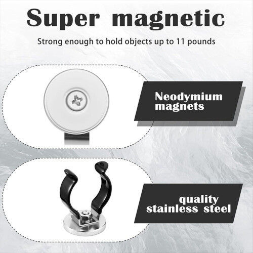 4PCS Universal Magnetic Hooks,Anti-Slip Magnetic Mount Hookd 1