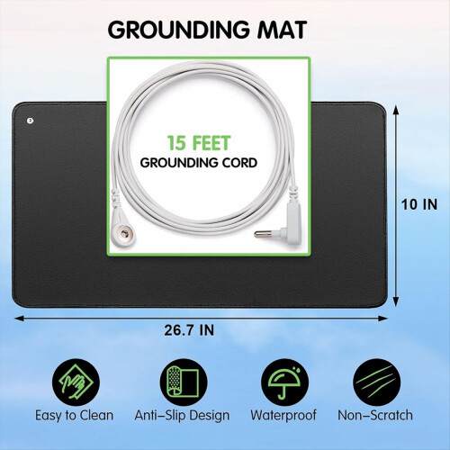 Grounding Mat Kit, 2 Pack Grounding Mat 10 x 26.7Inch, Grounding Pad 2
