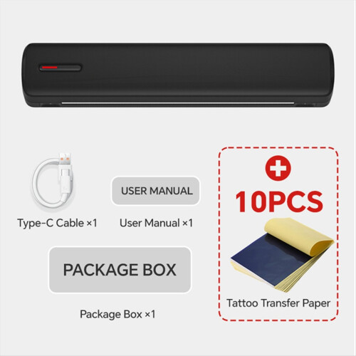 Mini A4 Tattoo Printer Portable Wireless Stencil Printer Black 2