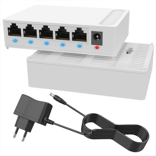 5 Port 1000Mbps Network Ethernet Switch for Office Home EU Plug