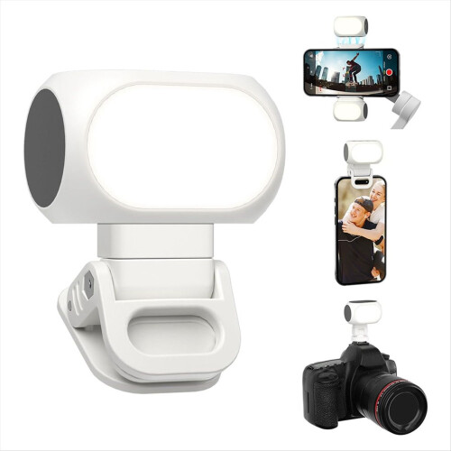 Mini luce video magnetica con clip per telefono e supporto a slitta fredda 1