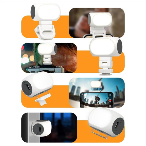 Mini luce video magnetica con clip per telefono e supporto a slitta fredda 2