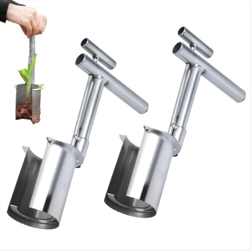 2PCS Bulb Planter Tool Stainless Steel Seed Planter 1