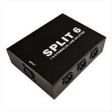 Distribuidor de sinal XLR 1 em 6 ou mixer 6 em 1 para palco/conferência
