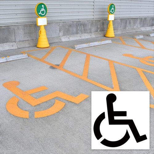 Handicapsjabloon, herbruikbare siliconen parkeerplaatssjabloon 2