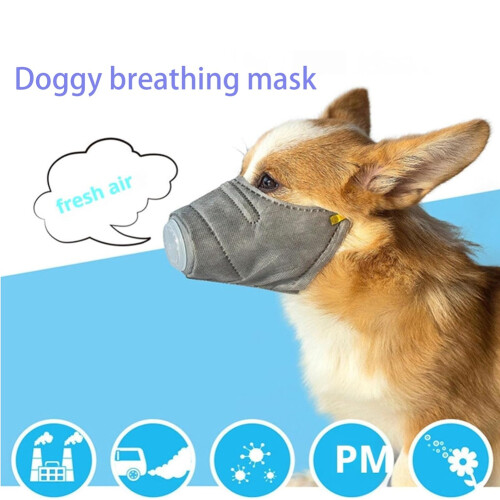 Respirátor pre psov, dymová maska pre psov, opakovane použiteľná proti prachu S 2