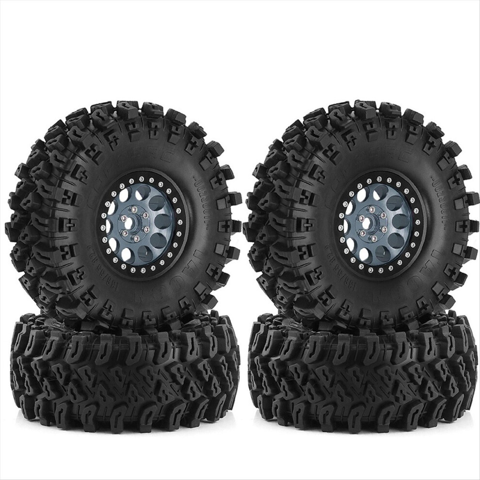 4Pcs 136Mm 1.9Inch Metal Beadlock Wheel Rim Rubber Tire Set D 4853503757669