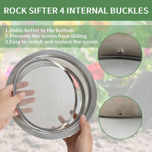 Soil Sifter for Rocks,Compost Sifter with 5 Replaceable Mesh 1