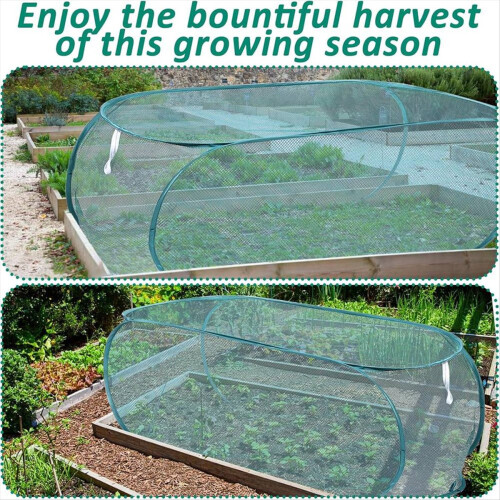 3 τεμάχια καλύμματα φυτών κήπου 99x40x45cm με 24 καρφιά εδάφους 2