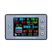 Testador de capacidade de bateria sem fio Coulometer Amperímetro Voltímetro