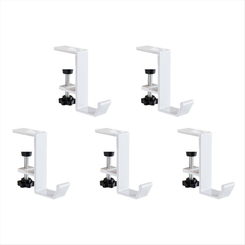 5 Pcs Single-Layer Locking Table Hook Student Bag Hook White 2
