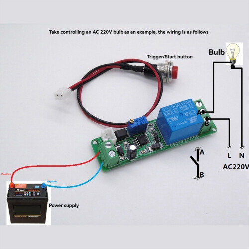 DC 12V Adjustable Timer Delay Turn OFF Module 1