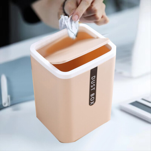 Small Waste Bin Desktop Garbage Basket Home Table Office Supplies 2