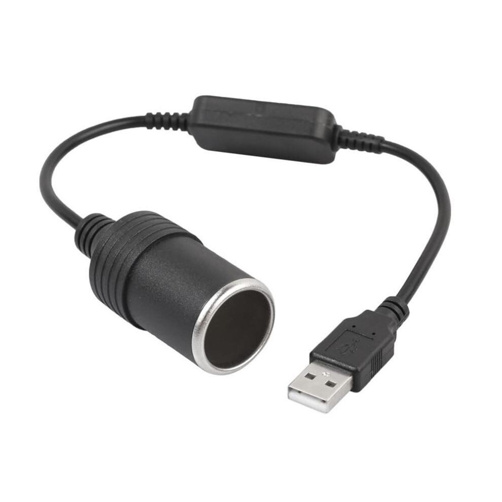 5V Usb Male To Female 12V Socket Car Cigarette Lighter Converter Adapter Usb 5V Input To 12V Outlet For Vehicles Black 9067246334147