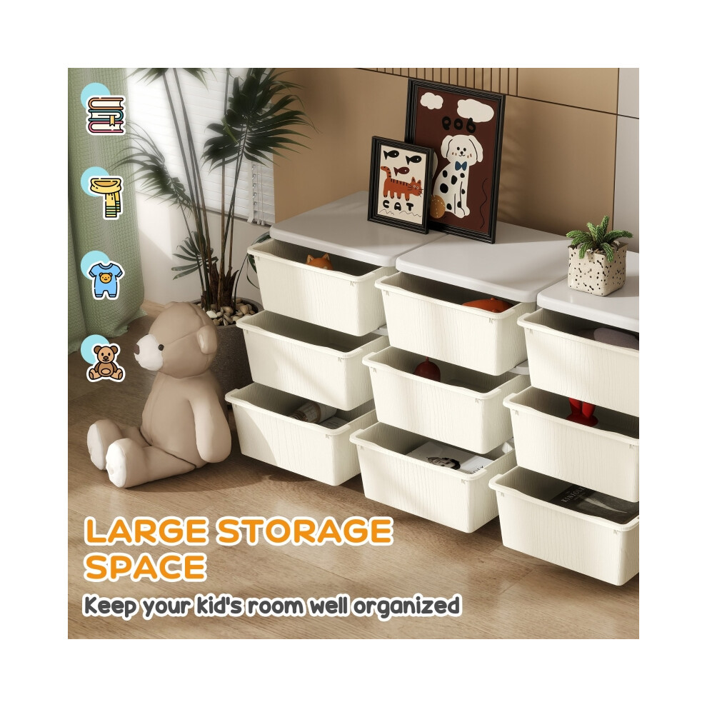 Children's Storage Cabinet Cream Finish Nine Spacious Drawers Sturdy Material Perfect for Kids' Bedrooms and Playrooms-image-OPC-PMG2VB9-NEW