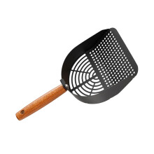 Stainless Steel Pet Litter Scoops With Rust-Resistant Wood Handle Cat Litter Scoop Medium Size Durable