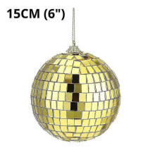 (As show, 20CM Silver) Sliver Gold Glass Mirror Disco Ball Decorative Party Bright Reflective Dj Dance Christmas Home Club Stage Lighting Effectl