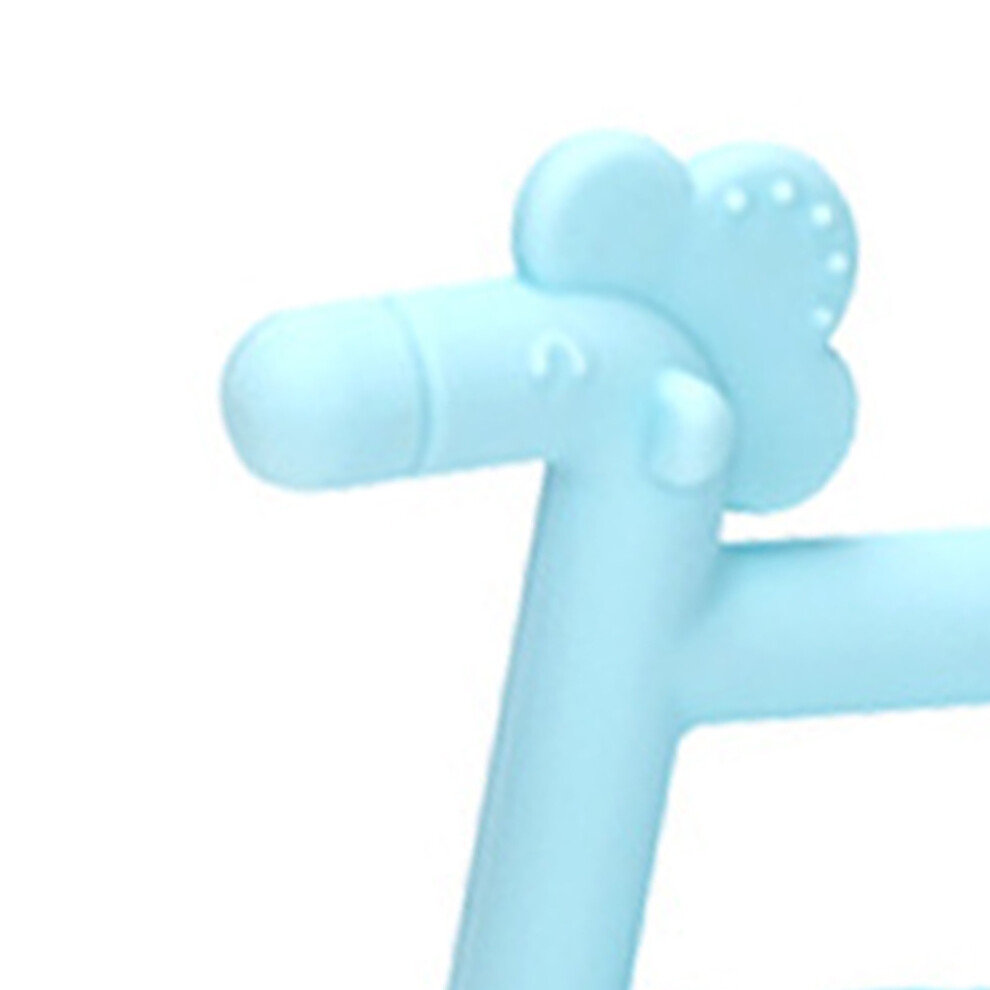Baby Horse Shape Silicone Teething Ring For Babies, Food Grade Chew Toy Blue