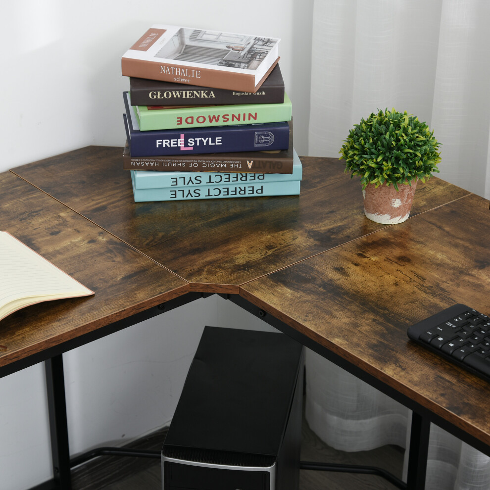 Rustic Brown L-Shaped Computer Desk 150x150x75cm Corner Gaming & Study Desk for Home or Bedroom-image-OPC-PMG52XS-NEW