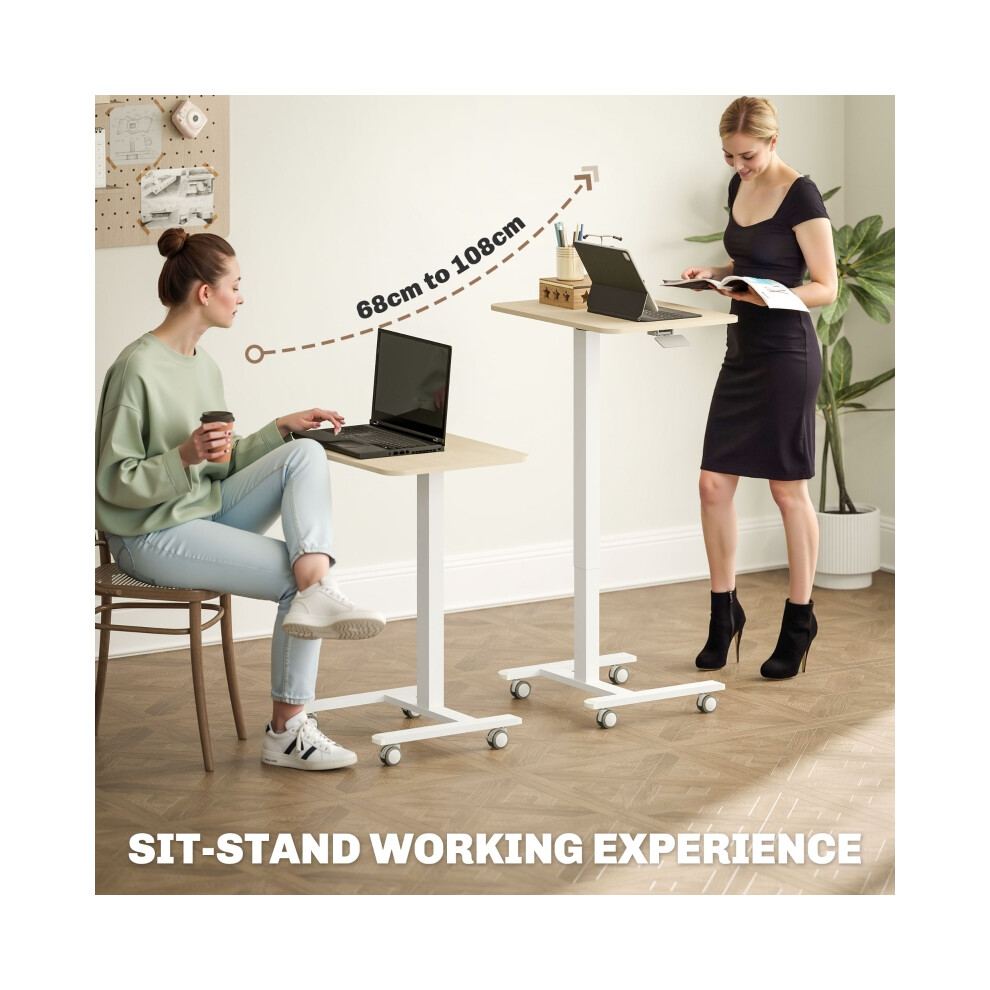 Ergonomic Height-Adjustable Work Desk 68-108cm Wood-Effect & White Modern Design for Flexible Workspace-image-OPC-PMG556M-NEW