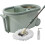Extendable Handle Easy Wring Floor Cleaning System Microfibre Spin Mop And Bucket Set With Wringer 2 Refill Heads 5
