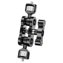 Articulating Magic Arm With Dual Ball Head For Tripod Phone Clip 1/4-Inch Screw For LED Light LCD Monitor Microphone