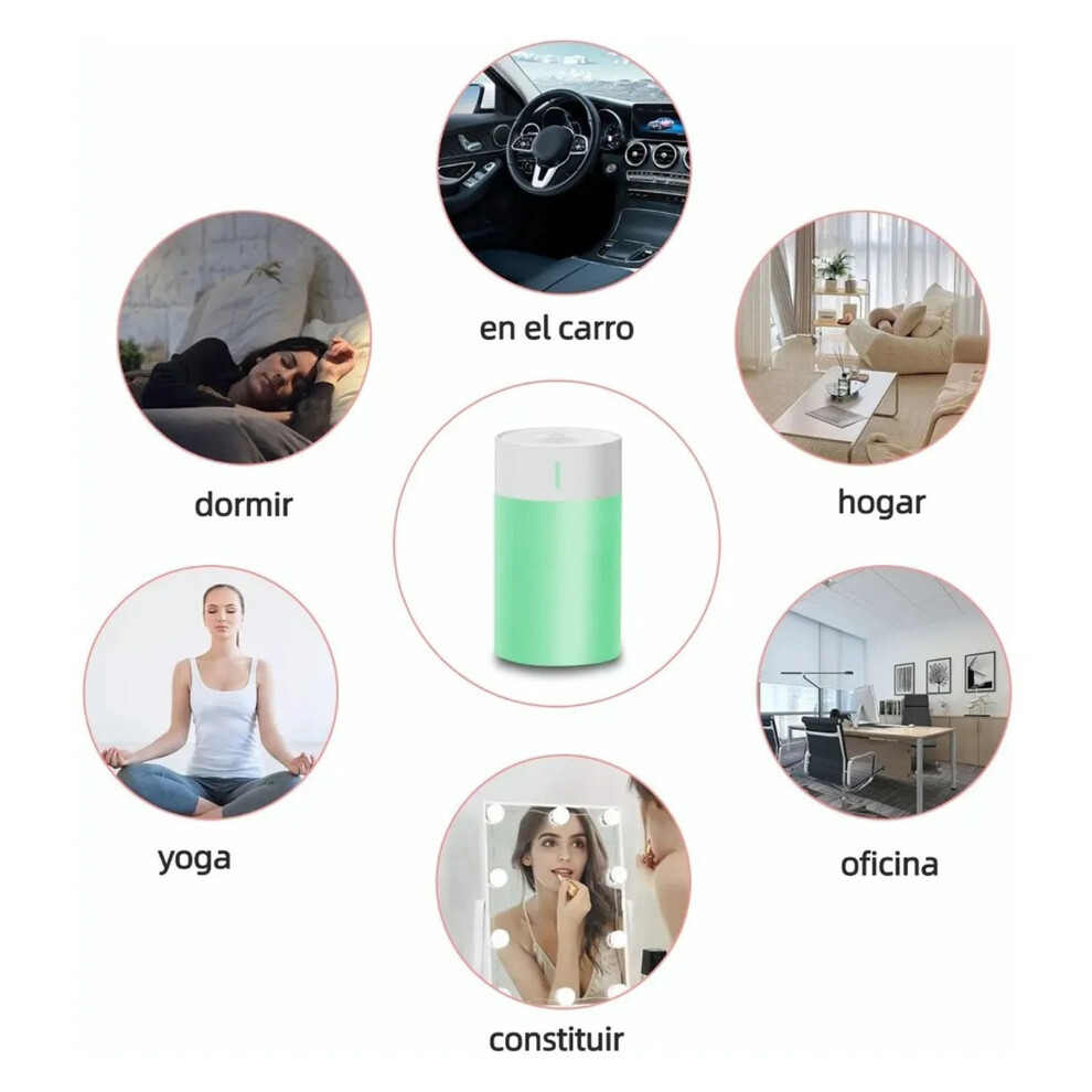 USB Air Humidifier with Night Light 260ml, 72x72x120mm-image-OPC-PMG55QT-NEW