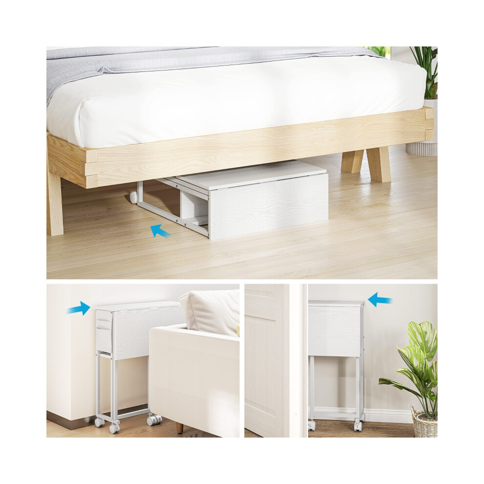 Writing Work Desk 63cm Drop Leaf White - Compact Office Desk with Foldable Surface for Home & Small Space Use-image-OPC-PMG566R-NEW