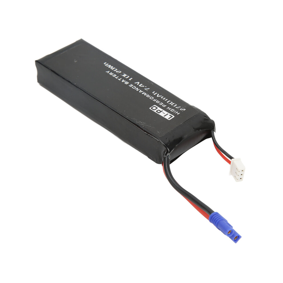 7.4V 2700Mah Lipo Battery Black For Rc Drone, Car, Boat, 10C, Ec2 Female 3001355816886
