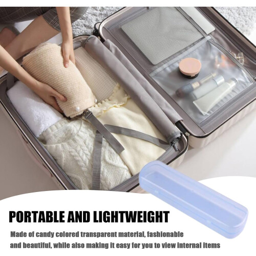 Travel Toothbrush Case Portable Organizer Waterproof Toothbrush And Toothpaste Case Blue Multi Function Storage Box 1