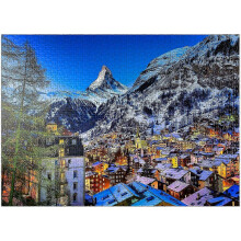 (As show, 1000 Piece) Zermatt and The Matterhorn Switzerland - Premium 1000 Piece Jigsaw Puzzle for Adults Style 538m