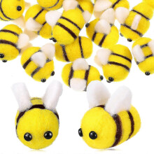 (As show, One size) 24pcs Wool Felt Bees Crafting Supplies Bees Charms Costume Crafting Decoration