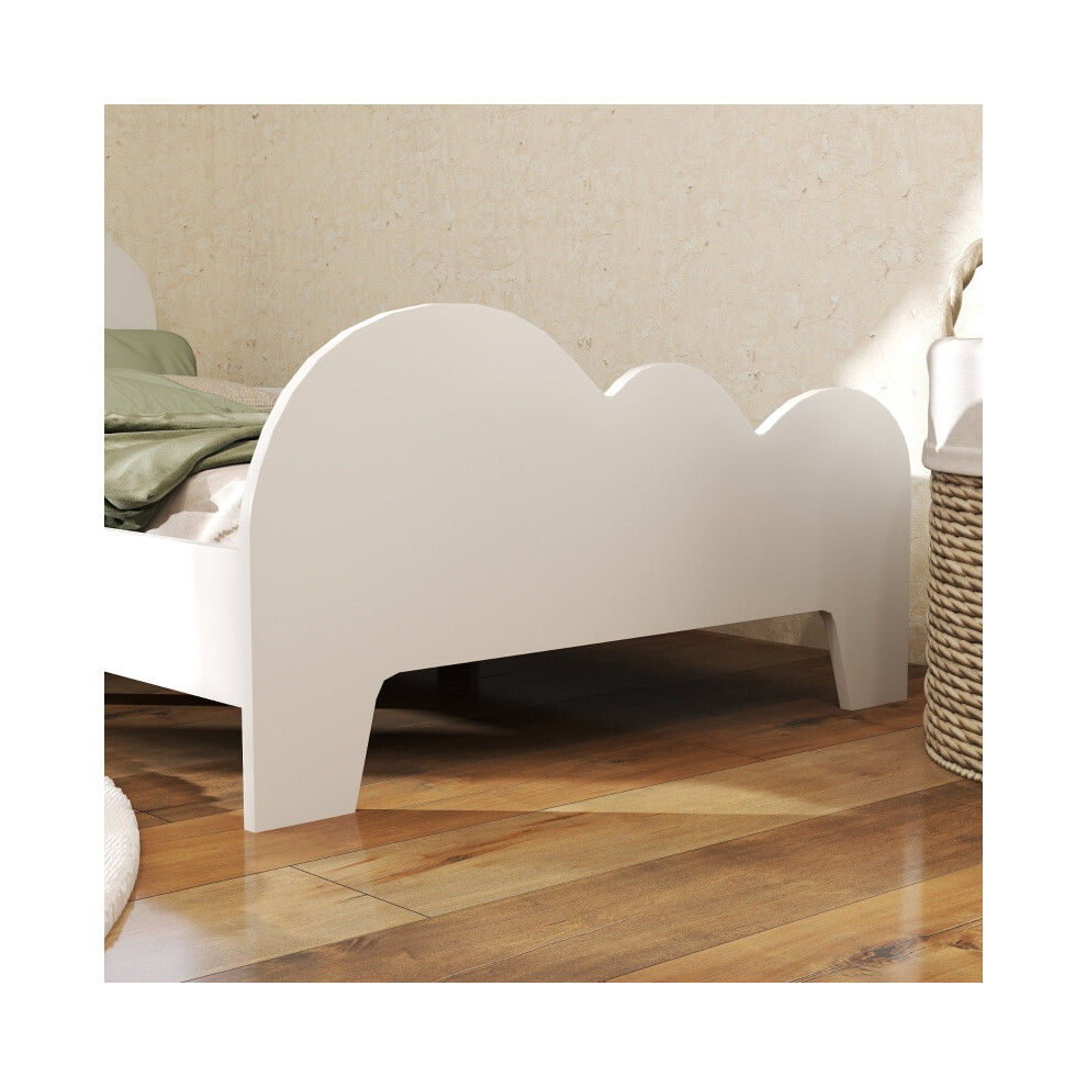 Toddler Bed Frame with Safety Rails - AIYAPLAY Cloud-Themed 143.5 x 74.5 x 56cm Sturdy Wooden Construction Kid-Friendly Design-image-OPC-PMG5CS9-NEW