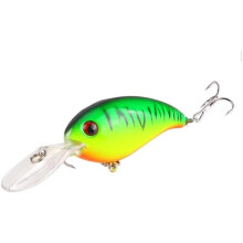 Crankbait Green 1Pc 3D Eyes Hard Bait For Bass Fishing Sharp Hook Tackle Accessories