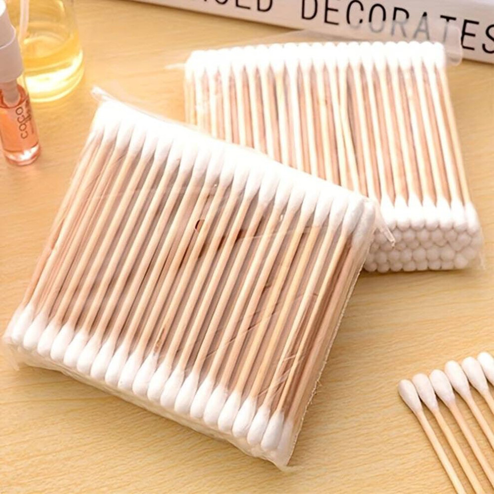 Cotton Swabs 300 Pcs Double Head Double Round Tips For Ear Cleaning And Make Up
