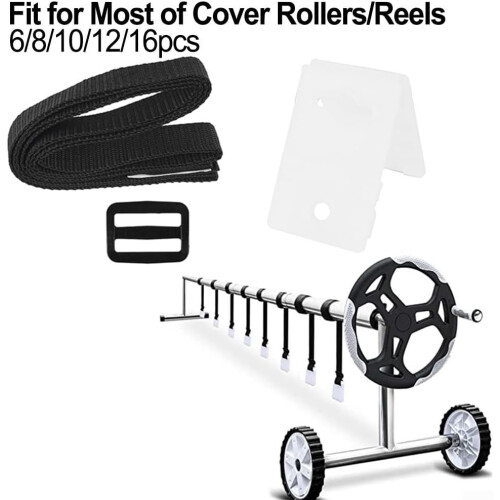 Adjustable Fastening Clips And Straps For Solar Pool Covers Pool Reel Roller Compatible 8pcs 2