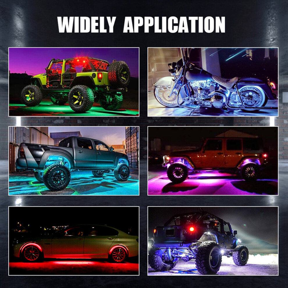 App-Controlled Led Rock Lights 8Pcs Multicolor Music Sync Waterproof 7901355835985