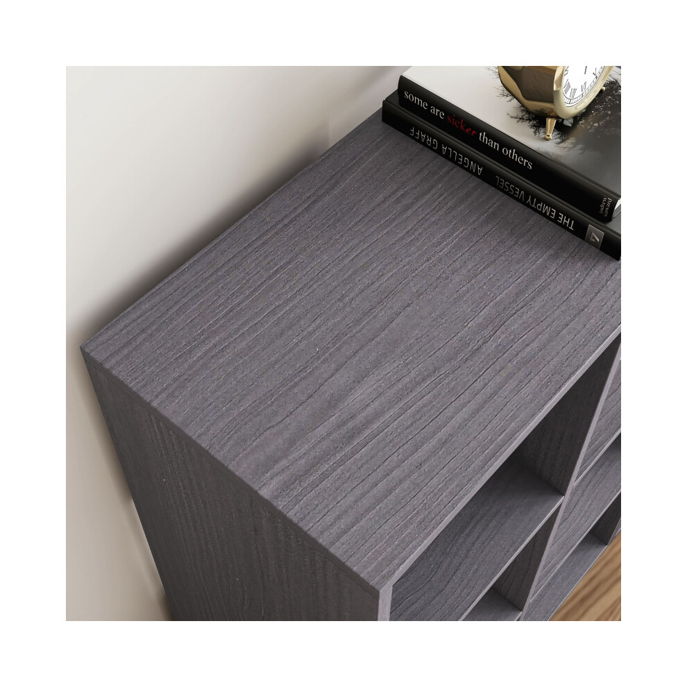 HOMCOM 6-Cube Grey Bookshelf with Multi-Functional Open Shelves Elegant Storage Solution for Living Spaces-image-OPC-PMG5G6V-NEW