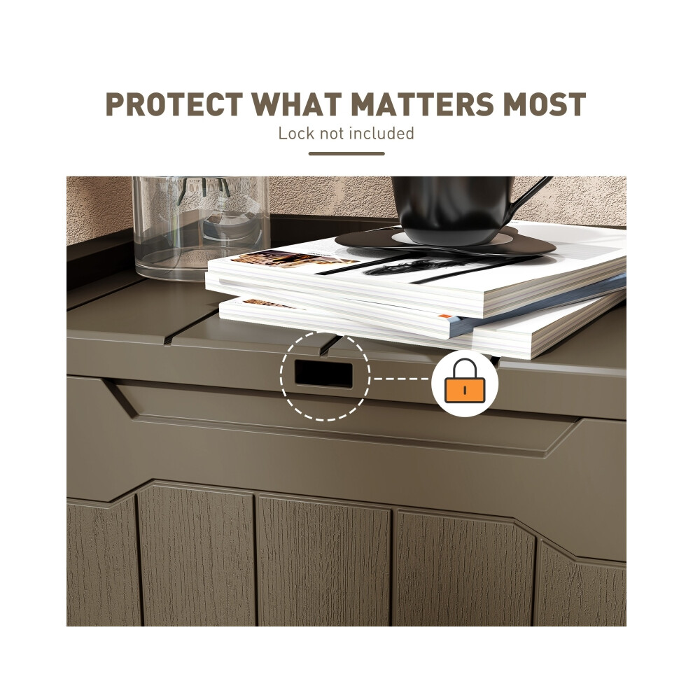 Dark Brown 107L Plastic Storage Chest with Lid - Spacious and Sturdy Storage Solution for Household Use-image-OPC-PMG5H2Q-NEW