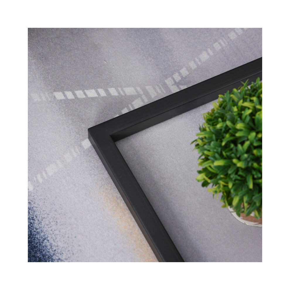 Black C Shape Bedside Table with Metal Frame and Marble-Effect Top Narrow Sofa End Table for Living Room Compact Design-image-OPC-PMG5HPH-NEW