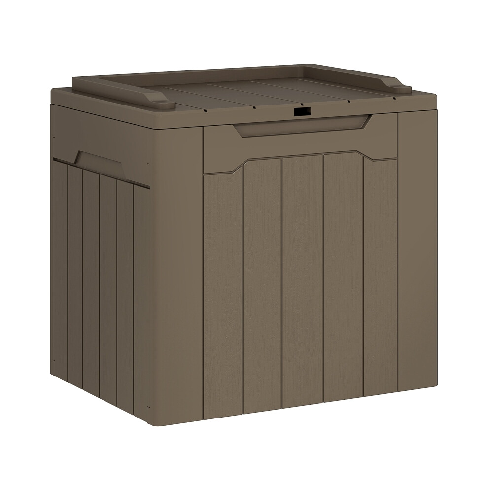 HOMCOM 107 L Plastic Storage Chest with Lid - Dark Brown Spacious and Durable Storage Solution for Home Office or Storage Room-image-OPC-PMG5K5W-NEW